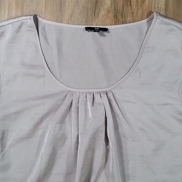 🔺️Gap Taupe Satin Scoop Neck Sleeveless Top Large - Picture 4 of 8
